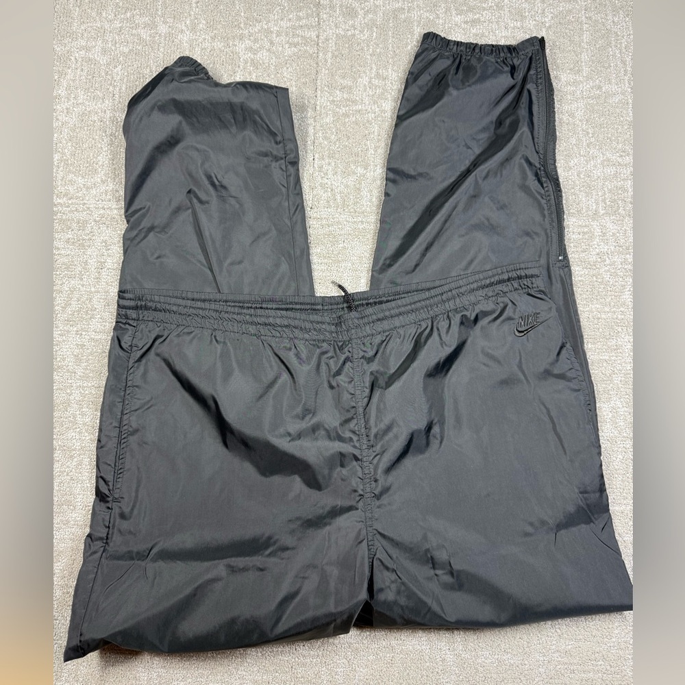 Vintage Nike Mens Black Windbreaker Waist Tie Pant Size XL